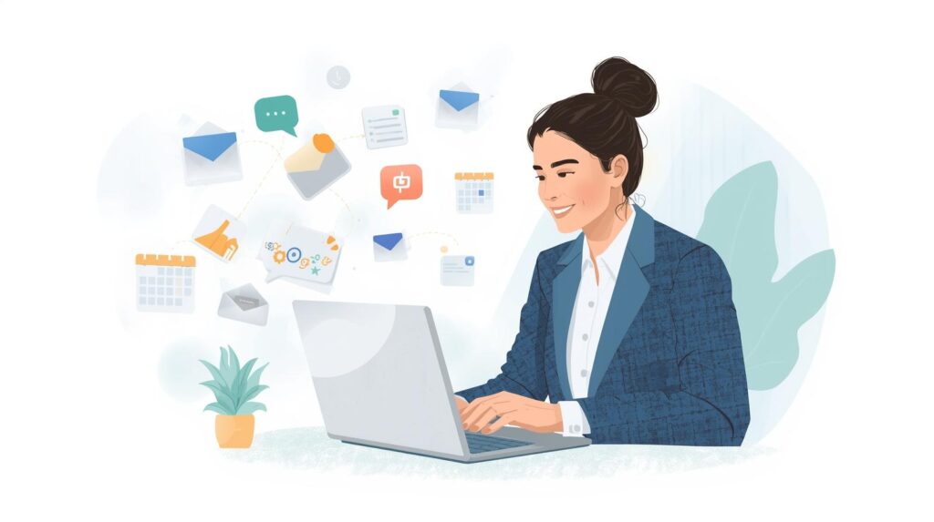 Calendars | Surge by Thrive Business woman looking at calendar on laptop