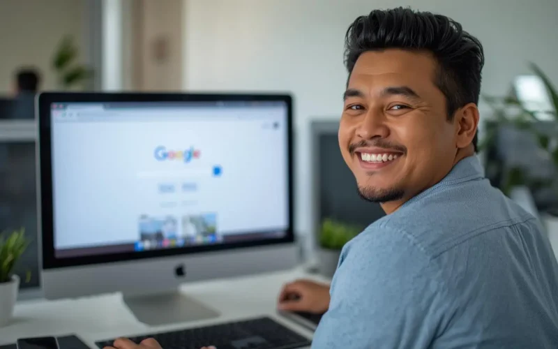 Business owner on Google results page