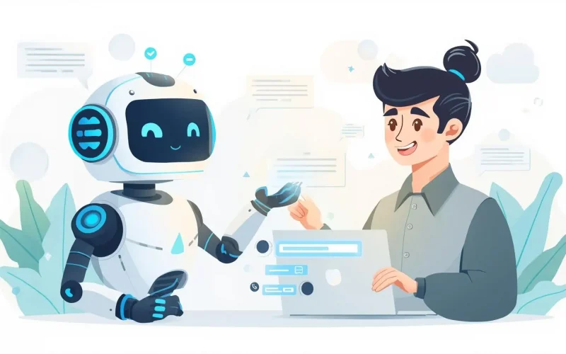 Customer interacting with an AI chatbot