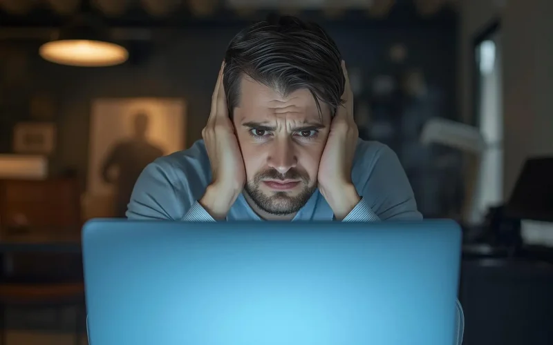 Frustrated customer about to abandon a form