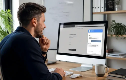How can a busy small business use a website chat widget to get more new clients without having to answer the phone?