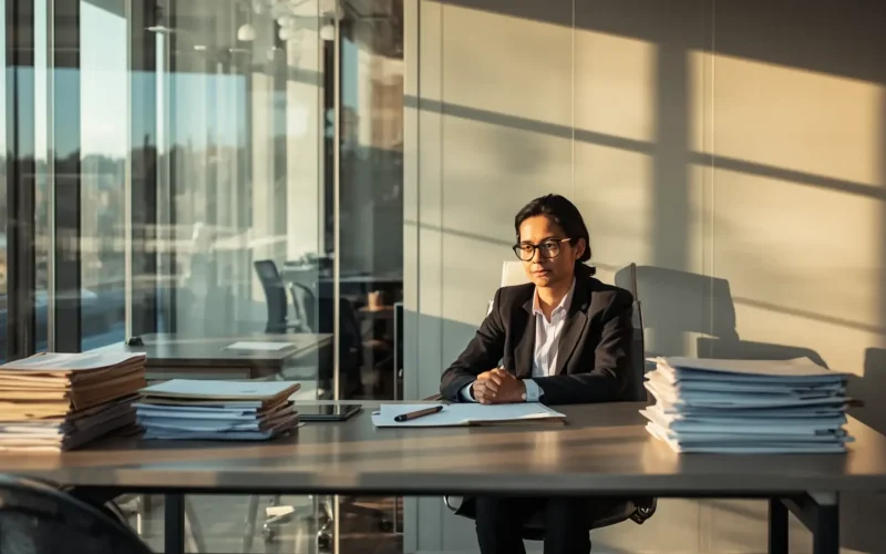 property manager at desk